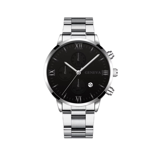Women's Mesh Quartz Watch | 41 mm Slim Case | Alloy Mesh Strap | Calendar Display
