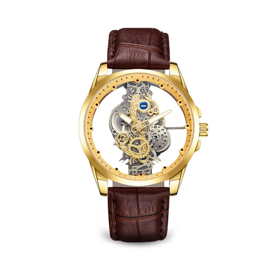 Men’s Stainless Steel Skeleton Watch | Open Mechanical Dial Bracelet | Motorhead Series | 3 ATM Water Resistant