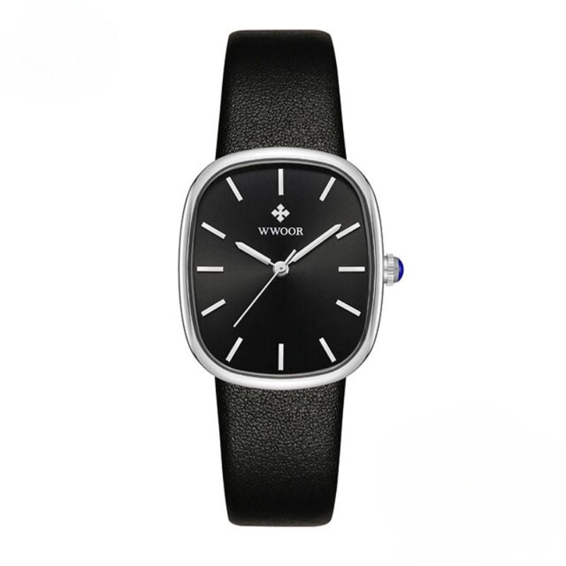 Women’s Minimalist Quartz Watch | 28.5 mm Case | Leather Strap | Water-Resistant