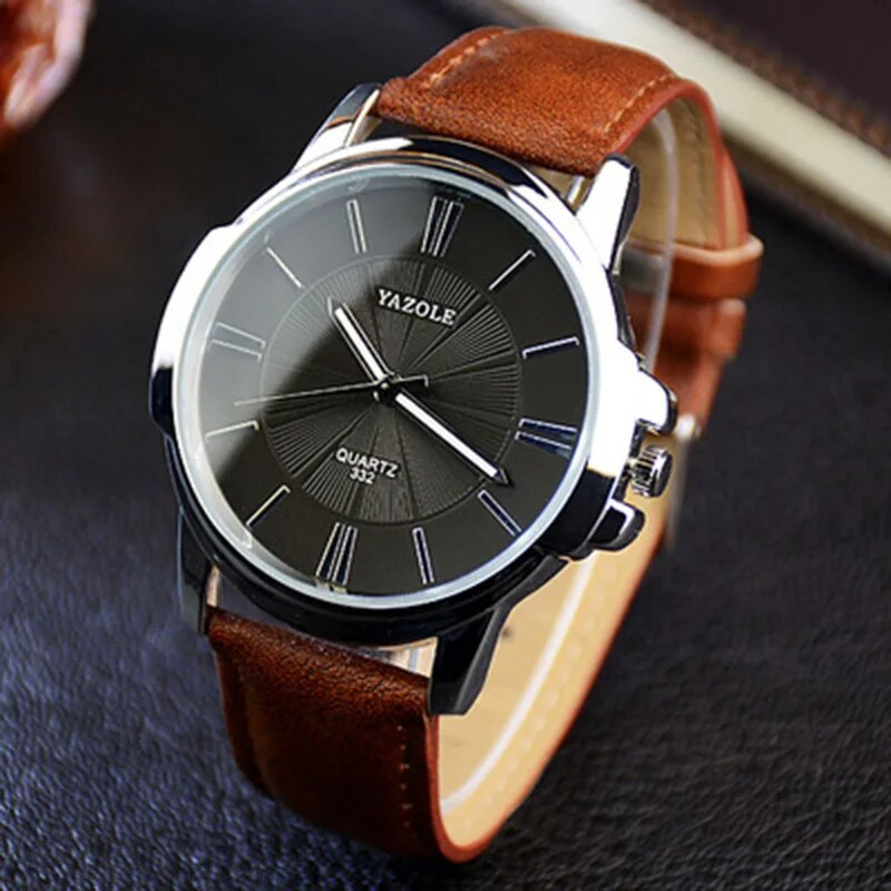 Men’s Quartz Leather Watch | Classic Business Dial | 40 mm Case | 3 ATM Water-Resistant