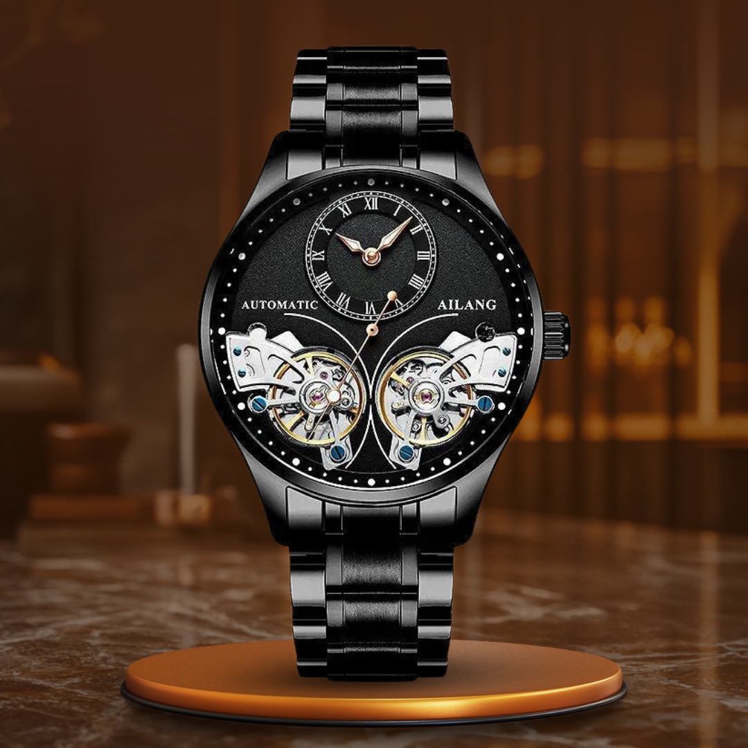 Men’s Automatic Moonphase Tourbillon Watch | 43 mm | Leather Strap | Multi-Function Calendar