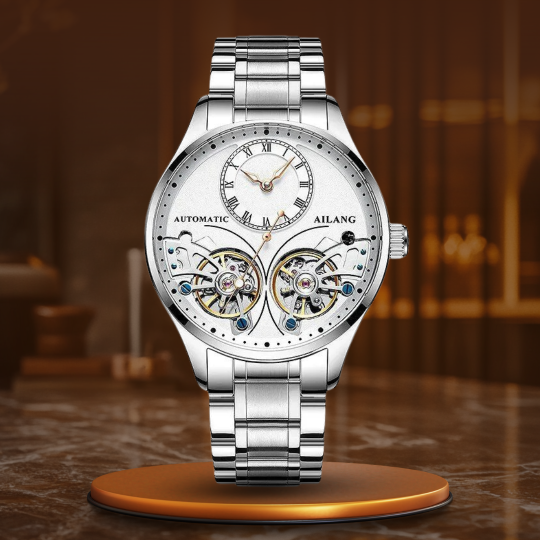 Men’s Automatic Moonphase Tourbillon Watch | 43 mm | Leather Strap | Multi-Function Calendar