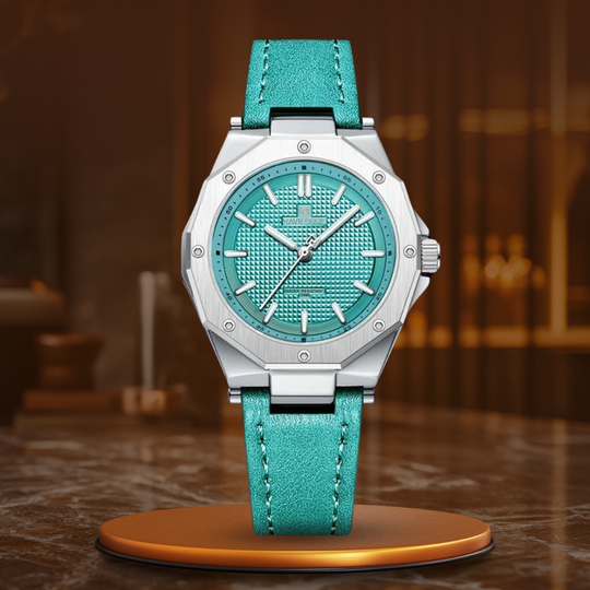 Men’s Quartz Watch | 36 mm Case | Octagonal Bezel | Water-Resistant | Leather Strap