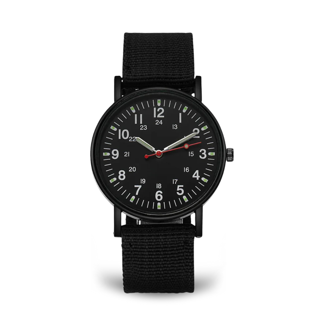 Men’s Military Field Watch – 40 mm Quartz | Luminous Markers | Nylon Strap