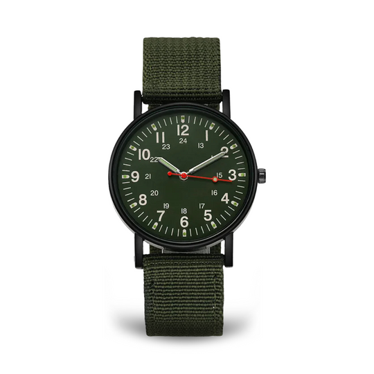 Men’s Military Field Watch | 40 mm | Green Dial | Nylon Strap | Quartz | 3 ATM