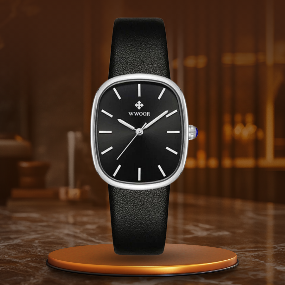 Women’s Minimalist Quartz Watch | 28.5 mm Case | Leather Strap | Water-Resistant