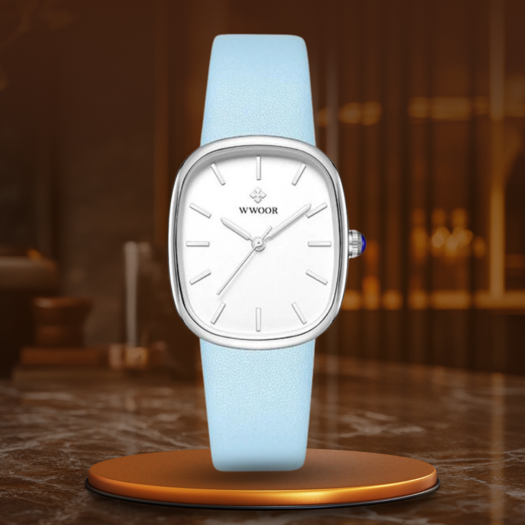 Women’s Minimalist Quartz Watch | 28.5 mm Case | Leather Strap | Water-Resistant