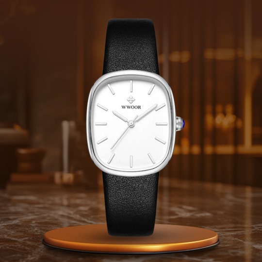 Women’s Minimalist Quartz Watch | 28.5 mm Case | Leather Strap | Water-Resistant