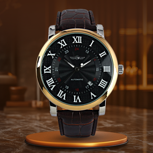 Men's Automatic Mechanical Watch | 45 mm |  Leather Strap