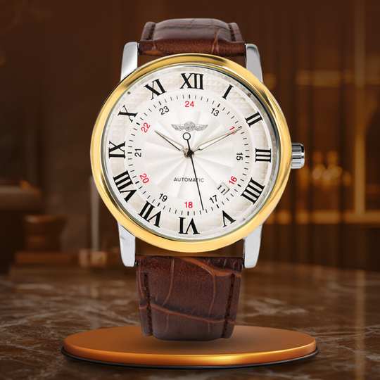 Men's Automatic Mechanical Watch | 45 mm |  Leather Strap