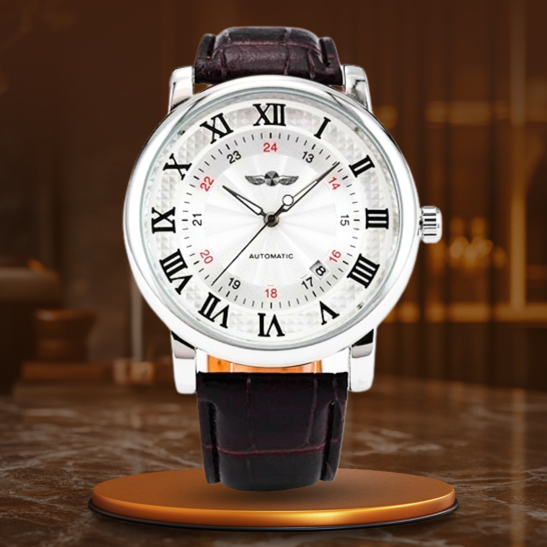 Men's Automatic Mechanical Watch | 45 mm |  Leather Strap