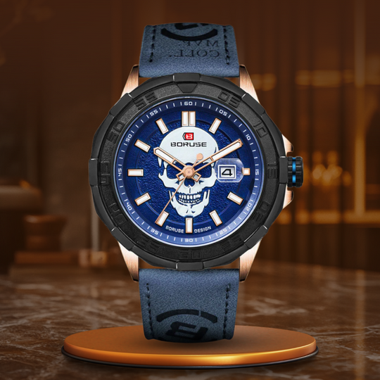 Men's Multifunction Chronograph | 46 mm | Blue Leather | 3 ATM