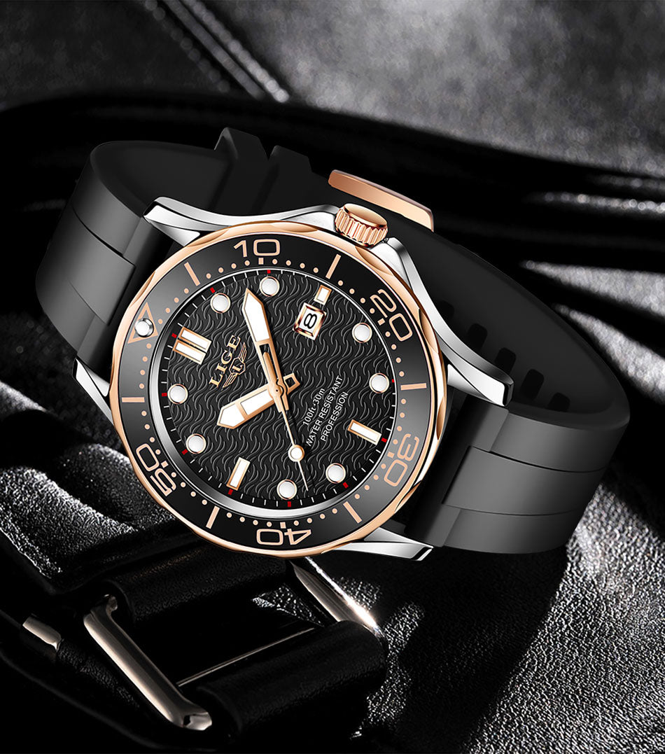 Unisex Sport Chronograph 41 mm | Luminous Dial & Calendar | Quartz Movement | Silicone/Steel Strap | 3 ATM