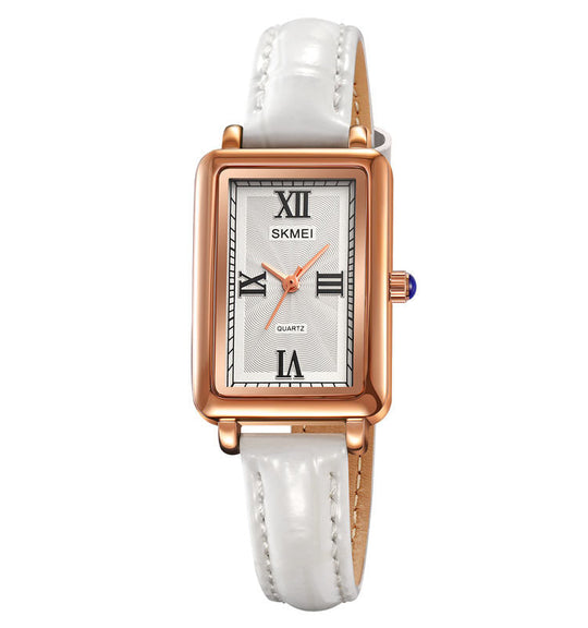 Women’s Square Leather Strap Quartz Watch | 22 mm Dial | 3 ATM Water Resistant