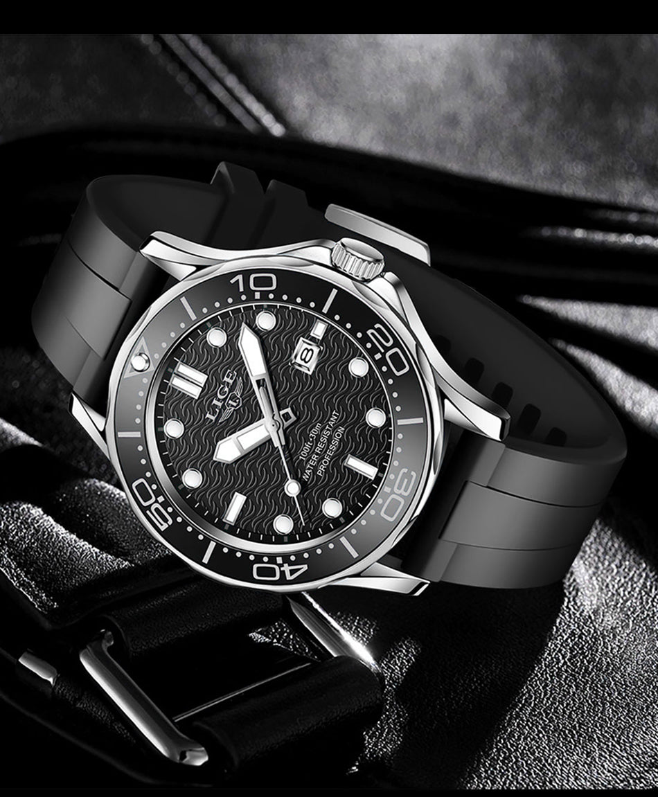 Unisex Sport Chronograph 41 mm | Luminous Dial & Calendar | Quartz Movement | Silicone/Steel Strap | 3 ATM