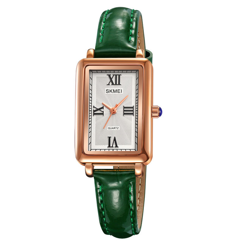 Women’s Square Leather Strap Quartz Watch | 22 mm Dial | 3 ATM Water Resistant