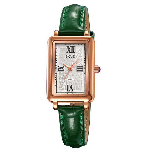 Women’s Square Leather Strap Quartz Watch | 22 mm Dial | 3 ATM Water Resistant