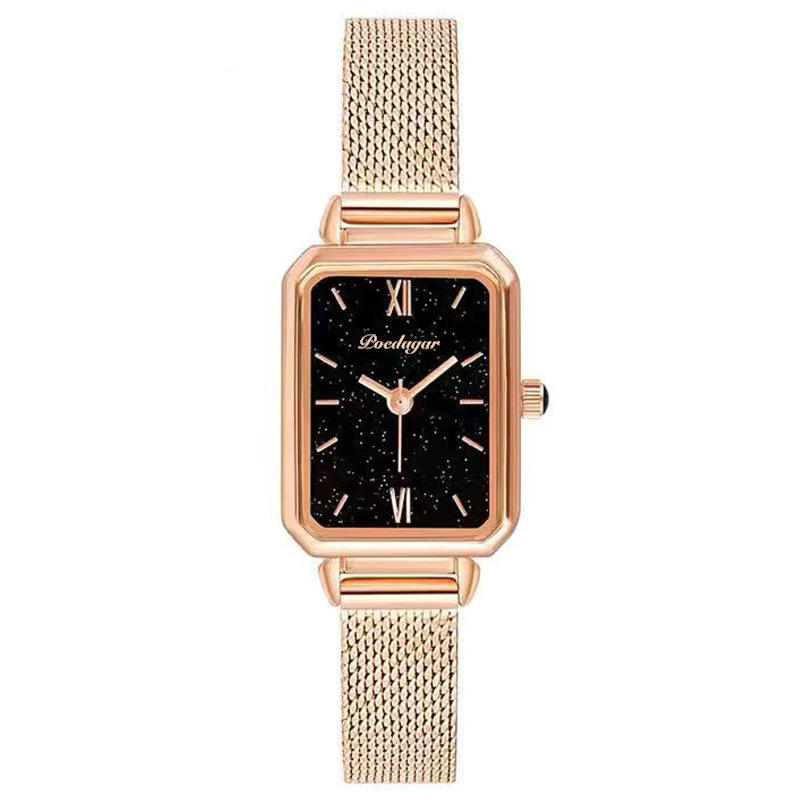 Women’s Minimalist Stainless-Steel Mesh Quartz Watch | Chronograph & Weekday Display | 3 ATM