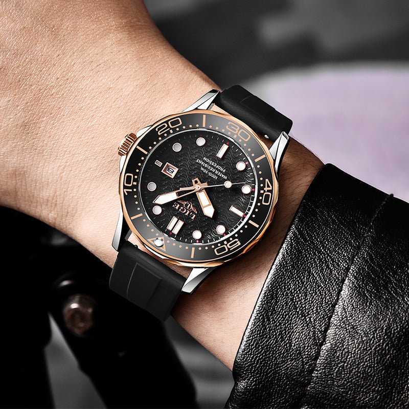 Unisex Sport Chronograph 41 mm | Luminous Dial & Calendar | Quartz Movement | Silicone/Steel Strap | 3 ATM