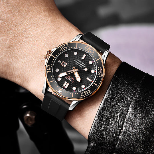 Unisex Sport Chronograph 41 mm | Luminous Dial & Calendar | Quartz Movement | Silicone/Steel Strap | 3 ATM