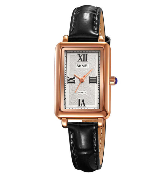 Women’s Square Leather Strap Quartz Watch | 22 mm Dial | 3 ATM Water Resistant