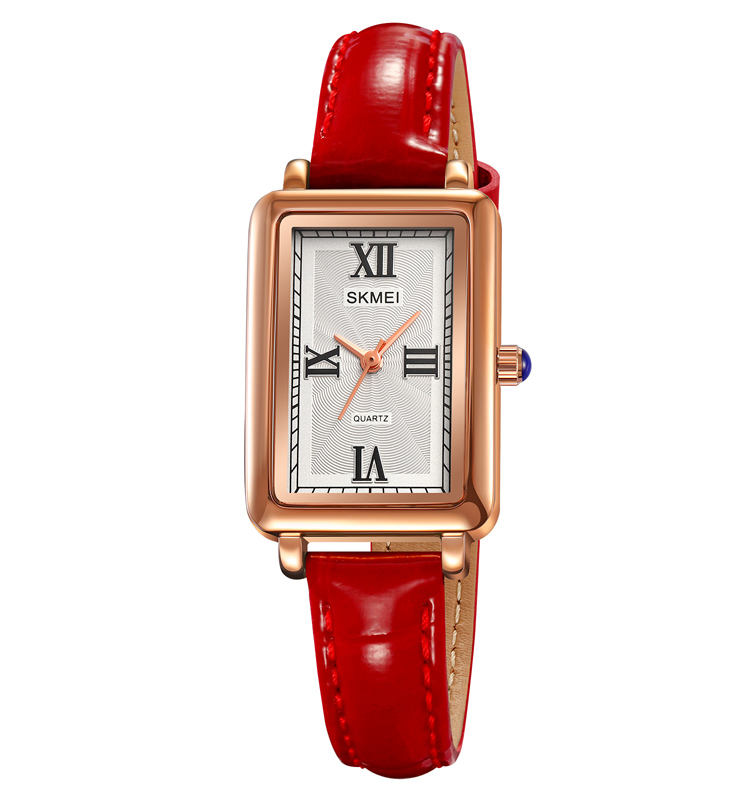 Women’s Square Leather Strap Quartz Watch | 22 mm Dial | 3 ATM Water Resistant