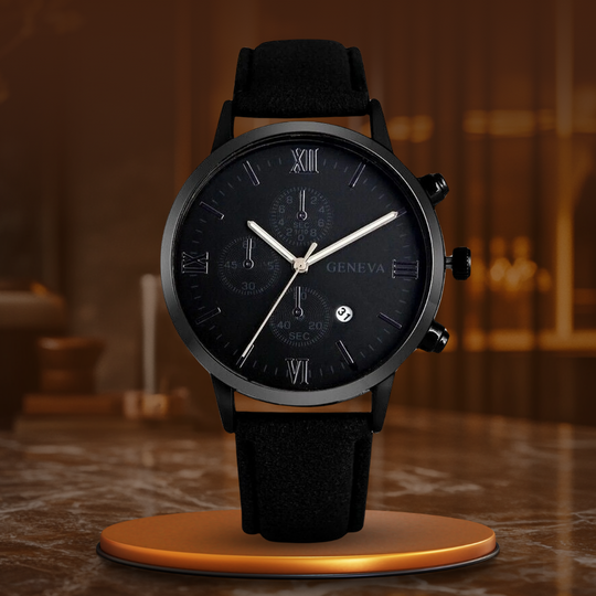Men’s Casual Analog Quartz Watch | Minimal Dial | Leather Strap