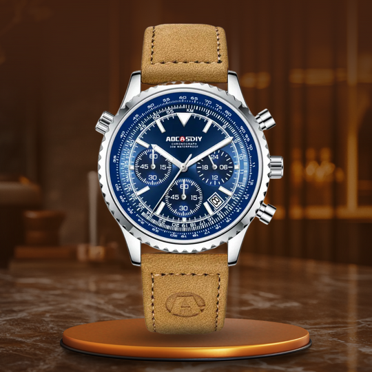 Unisex Luxury Chronograph Watch | Multi-subdial | Leather Strap