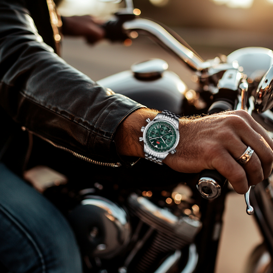 Men’s Stainless Steel Pilot Chronograph Watch | 44 mm Case | MINI FOCUS | 3 ATM Water Resistant