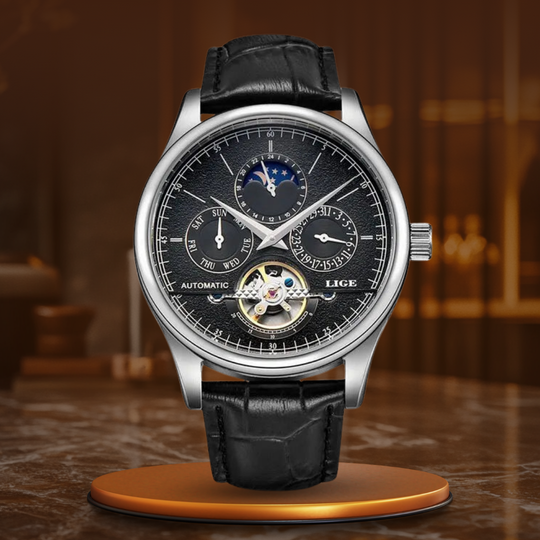 Men’s Automatic Mechanical Watch | 40 mm | Dress Style | Leather Strap | 3ATM Water Resistant