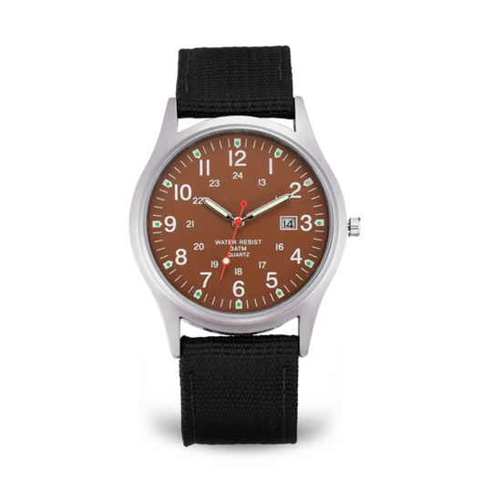 Men’s Military Adventure Field Watch | 40 mm | Green Dial | Nylon Strap | Date Display