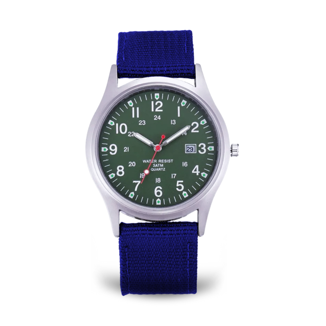 Men’s Military Field Watch | 40 mm | Nylon Strap | Quartz & Date | 3 ATM