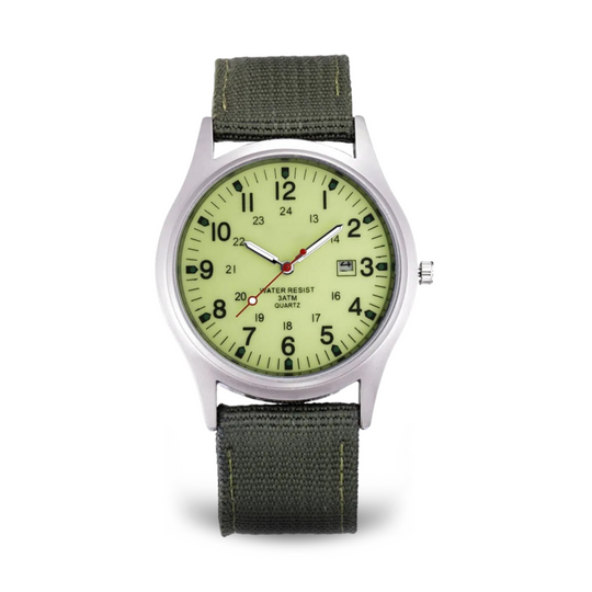 Men’s Military Field Watch | 40 mm | Nylon Strap | Quartz & Date | 3 ATM