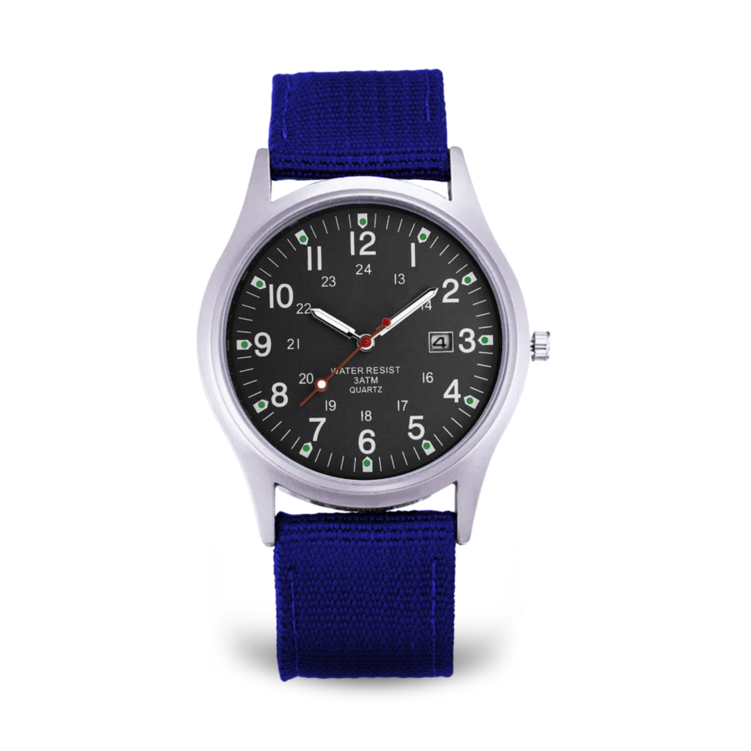 Men’s Military Field Watch | 40 mm | Nylon Strap | Quartz & Date | 3 ATM