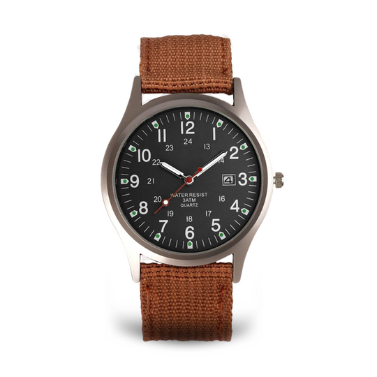 Men’s Military Field Watch | 40 mm | Nylon Strap | Quartz & Date | 3 ATM