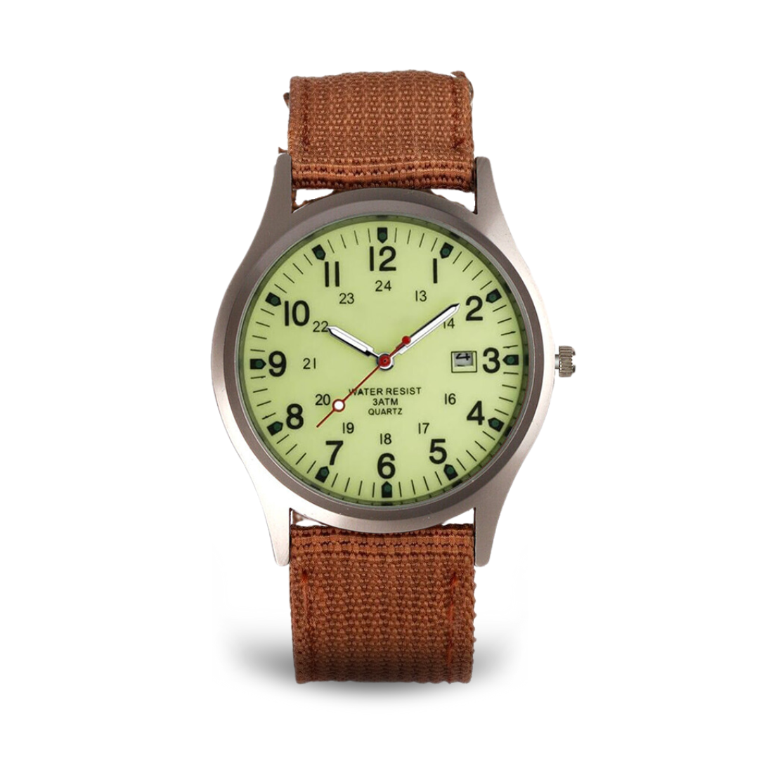 Men’s Military Field Watch | 40 mm | Nylon Strap | Quartz & Date | 3 ATM