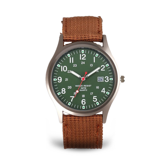 Men’s Military Adventure Field Watch | 40 mm | Green Dial | Nylon Strap | Date Display
