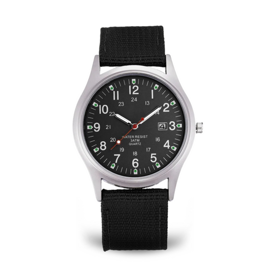 Men’s Military Adventure Field Watch | 40 mm | Green Dial | Nylon Strap | Date Display