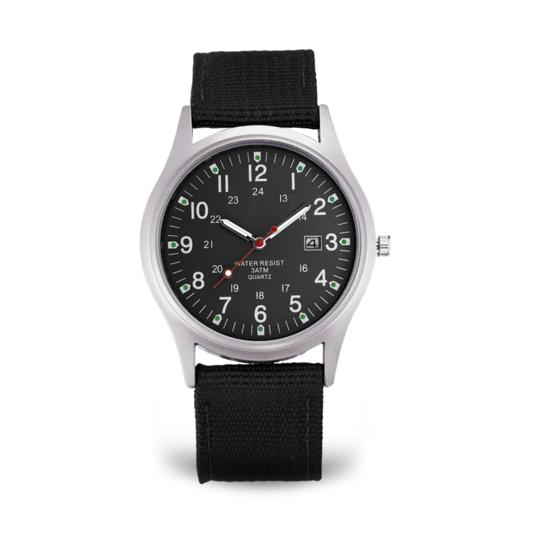 Men’s Military Adventure Field Watch | 40 mm | Green Dial | Nylon Strap | Date Display