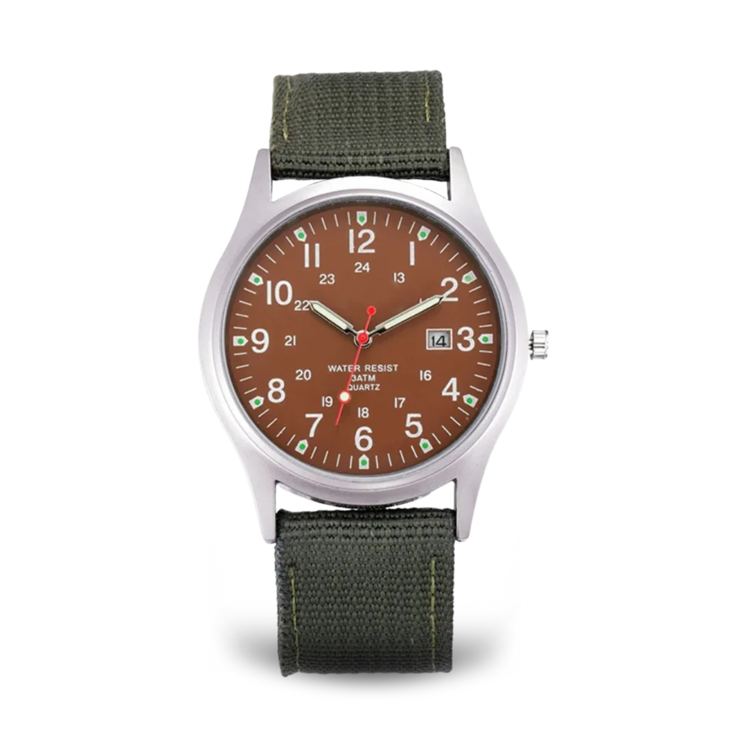 Men’s Military Field Watch | 40 mm | Nylon Strap | Quartz & Date | 3 ATM