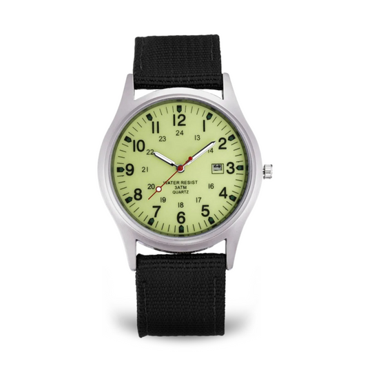 Men’s Military Adventure Field Watch | 40 mm | Green Dial | Nylon Strap | Date Display
