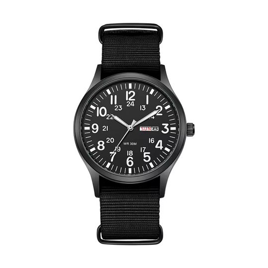 Men’s Field Quartz Watch 42 mm | Day-Date Display | Nylon Strap | 3 ATM