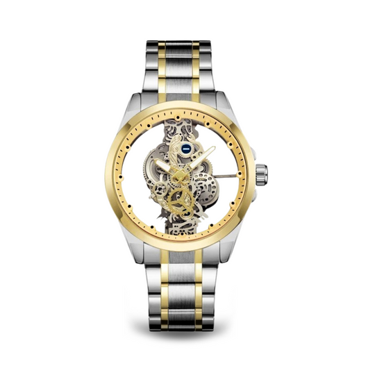 Men’s Stainless Steel Skeleton Watch | Open Mechanical Dial Bracelet | Motorhead Series | 3 ATM Water Resistant