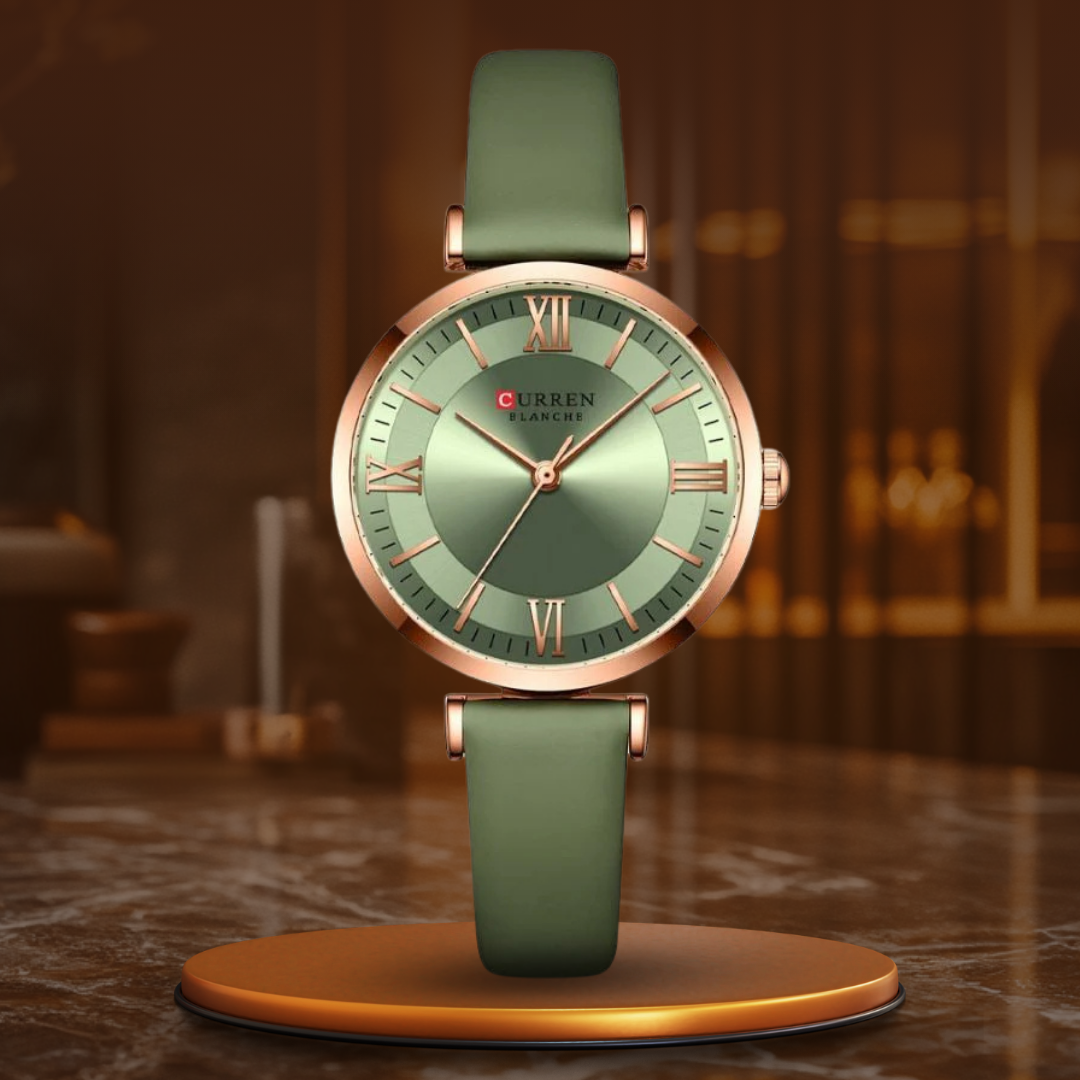 Women’s Classic Quartz Watch | 32 mm Case | Emerald Vegan Leather Strap | 3 ATM Water-Resistant