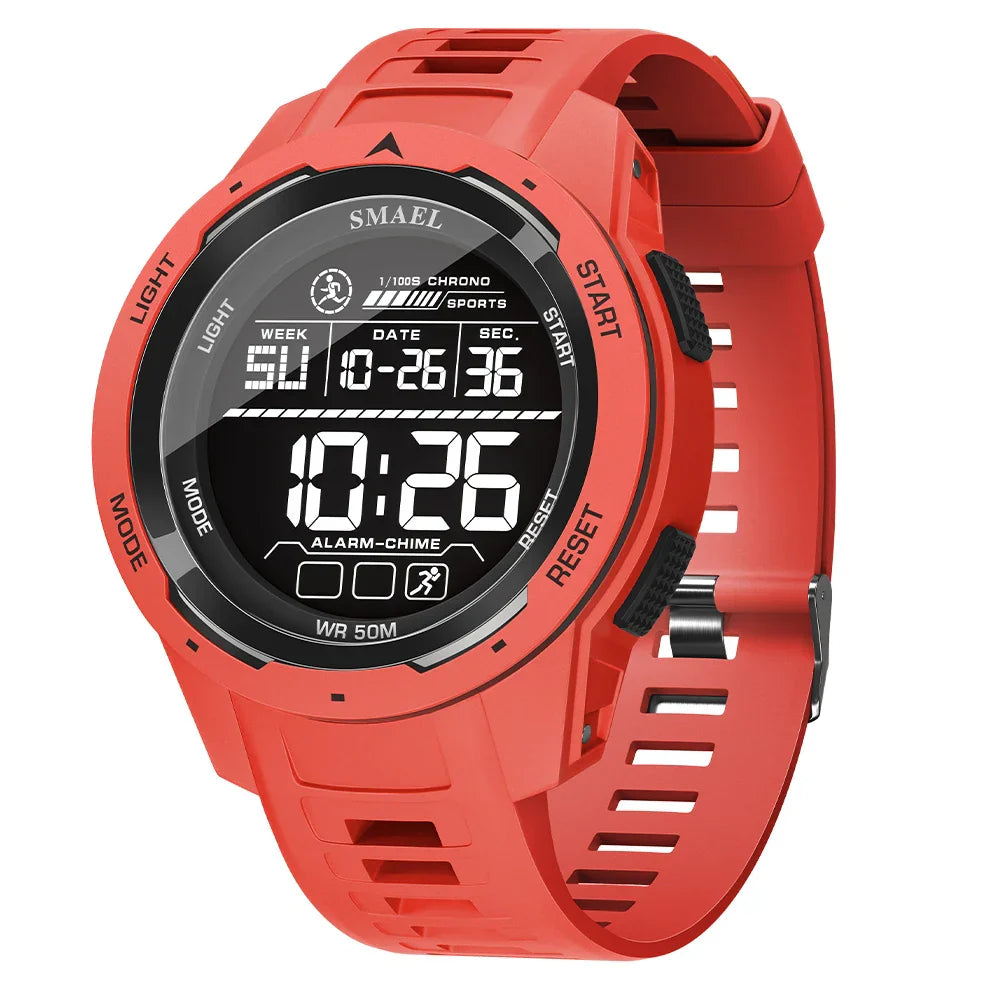 Men’s Tactical Digital Sport Watch 46 mm | 5 ATM Waterproof | LED Display | Alarm & Chronograph