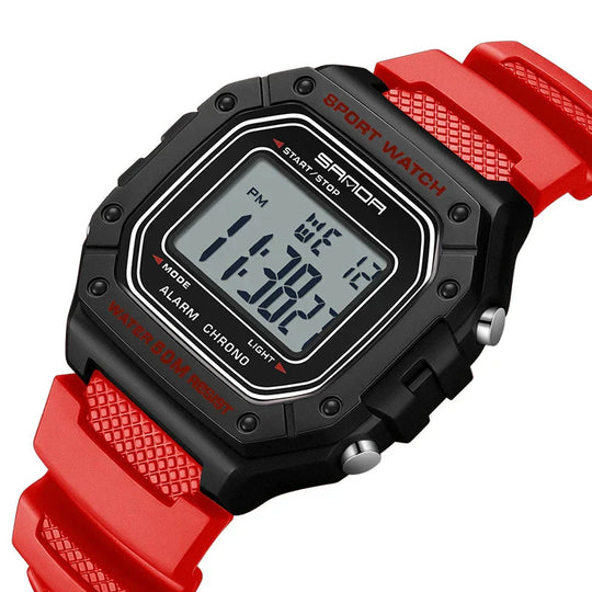 Men’s Military Digital Sport Watch 42 mm | 50 m Water Resistant | Chronograph, Alarm & LED | Green/Black Strap