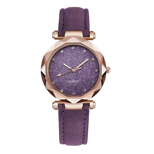 Women’s Rhinestone Vegan-Leather Dress Watch | 34 mm | Rose/Gold Accents