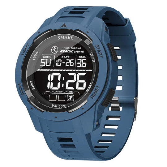 Men’s Tactical Digital Sport Watch 46 mm | 5 ATM Waterproof | LED Display | Alarm & Chronograph