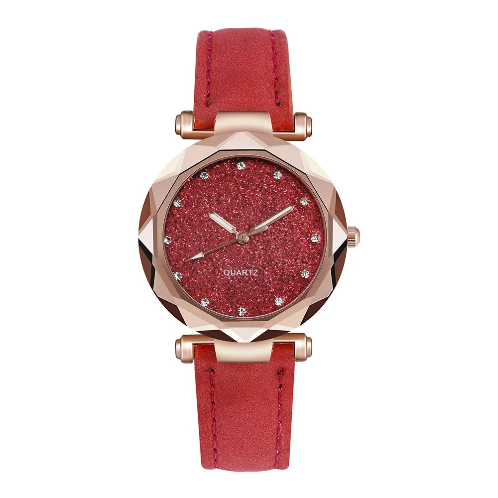 Women’s Rhinestone Vegan-Leather Dress Watch | 34 mm | Rose/Gold Accents
