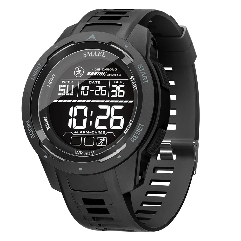 Men’s Tactical Digital Sport Watch 46 mm | 5 ATM Waterproof | LED Display | Alarm & Chronograph